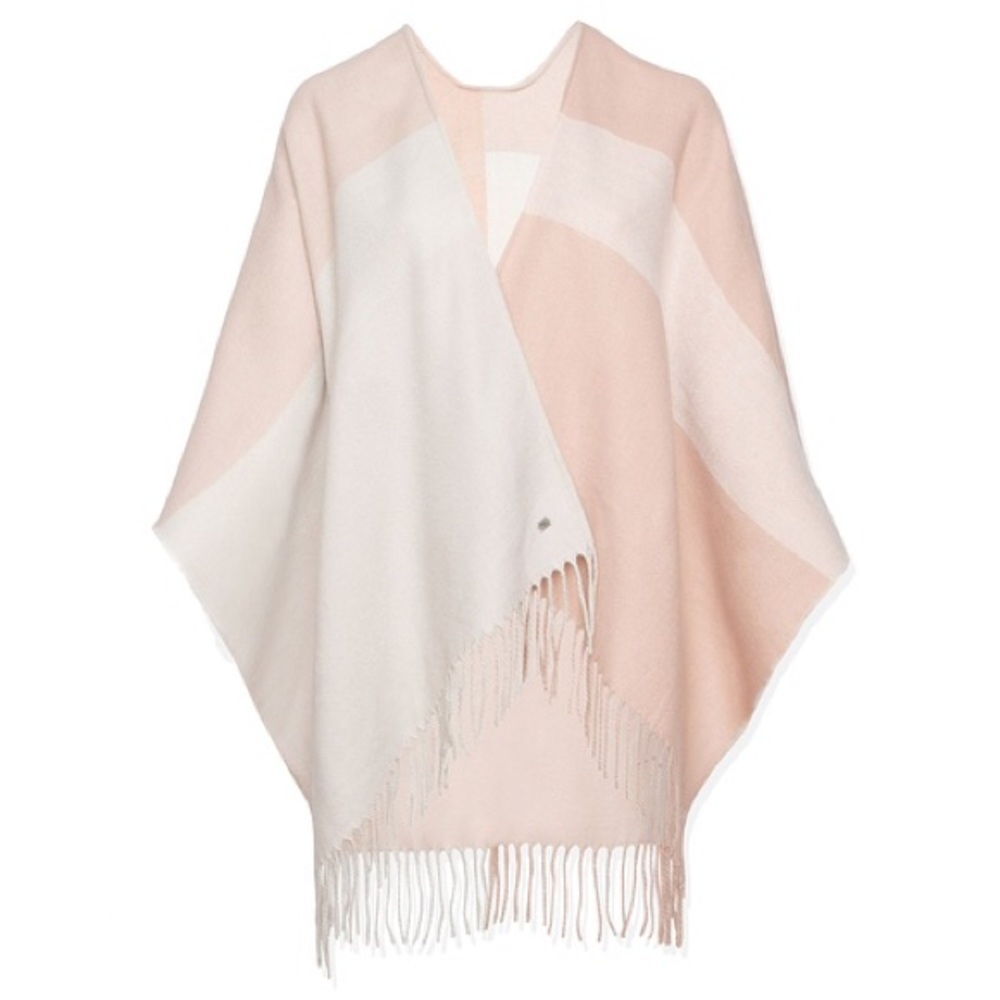 SOIA & KYO Pink Woven Scarf/Shawl with Fringe